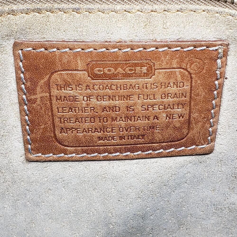 Vintage COACH Italy Blue Tan Pebbled Leather Crossbody Purse Shoulder Bag - Picture 7 of 16